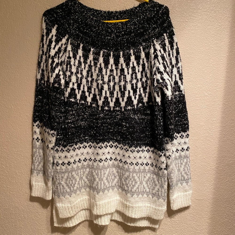 Warm Winter Sweater with Scoop Collar